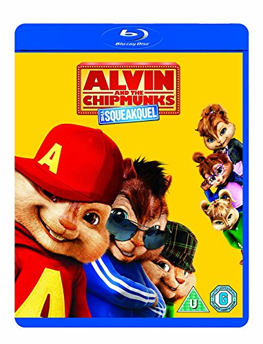 "Blue-ray case with cartoon chipmunks on a yellow background, titled 'Alvin and the Chipmunks'."