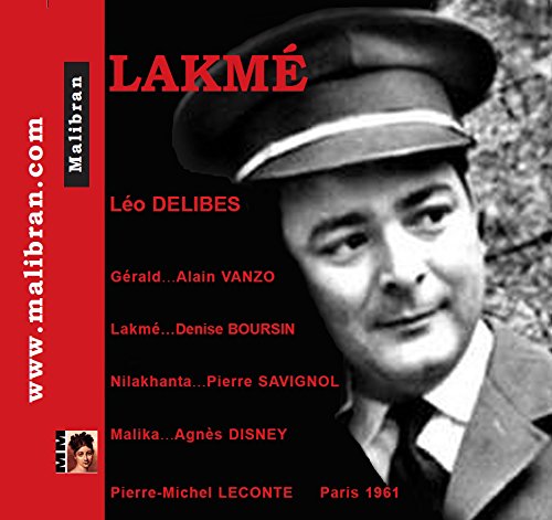 "Lakme opera album cover with black and white photo of man in uniform."