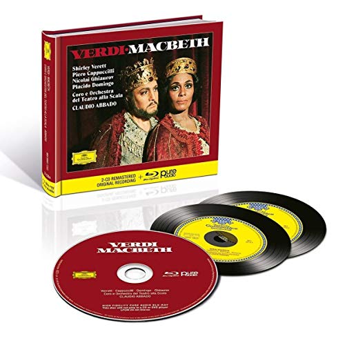 "CD cover featuring a man and woman in royal attire, titled 'Verdi - Macbeth'."