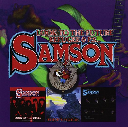 "CD cover art for Samson's 'Look To The Future' compilation, featuring three album covers."