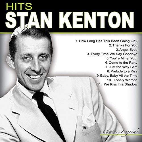Stan Kenton album cover with black and white portrait and tracklist.