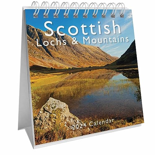 Scottish Lochs & Mountains Mini Easel Calendar 2024