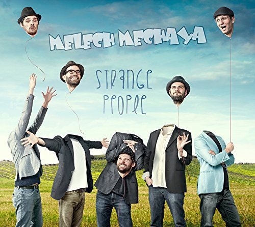"Album cover featuring six men in a grassy field with marionette heads."