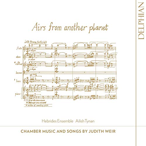 A white CD cover with gold text and a musical score image.