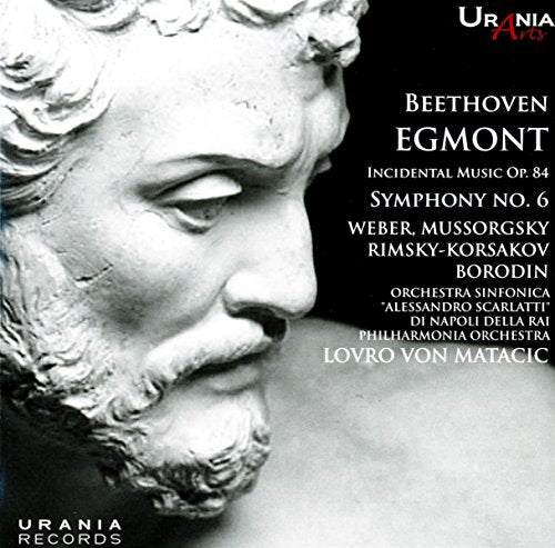 "CD cover featuring a marble bust of Beethoven with white and red text on black background."
