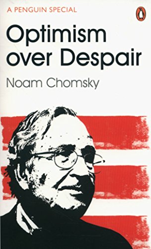 "Book cover of 'Optimism Over Despair' by Noam Chomsky, featuring his portrait."