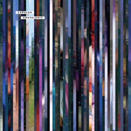 Album cover for "Lapalux - Nostalchic" with abstract, multicolored, vertical stripes and artist's name.