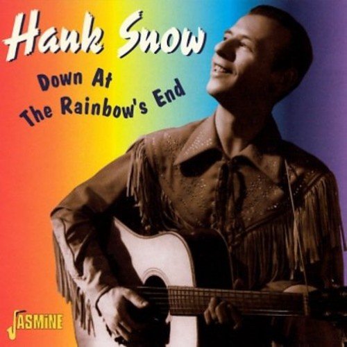 "CD cover featuring Hank Snow with a guitar against a rainbow background."