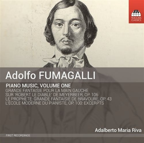 CD cover featuring a black-and-white portrait of Adolfo Fumagalli with text overlay.