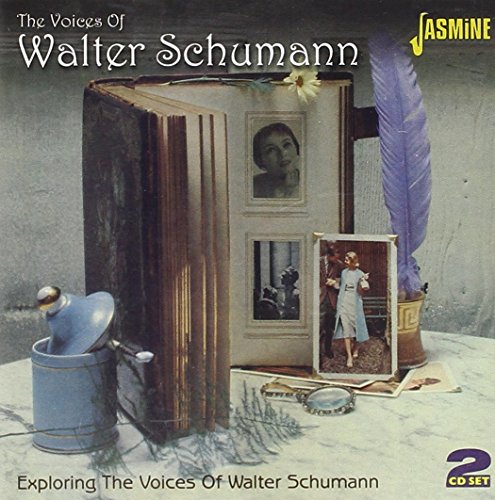 "CD cover featuring a book, photos, and a feather quill on a white surface."