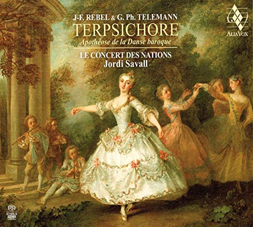 "CD cover featuring a 18th-century painting of a woman dancing with others."