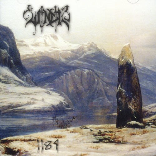 Album cover art featuring a dark, rocky landscape with a snowy mountain range.