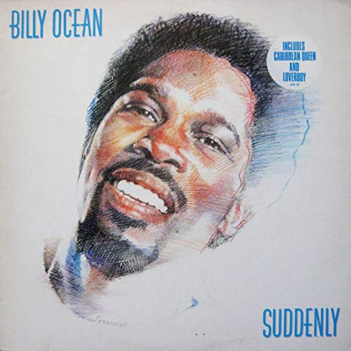 "Album cover with a colored pencil drawing of a smiling man."