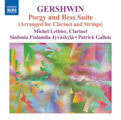 "CD cover with abstract colorful design and text describing the music and artists."