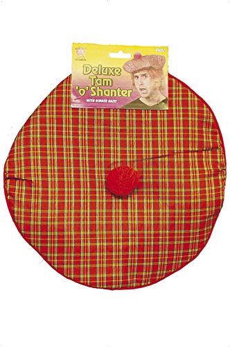 Smiffys Adult Men’s Tartan Scottish Hat with Red Hair,Red, One Size,Tam-O-Shanter, 5020570990537