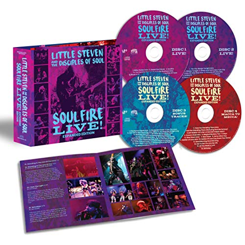 "CD cover with blue text on purple background, featuring musician playing guitar and surrounding photos."