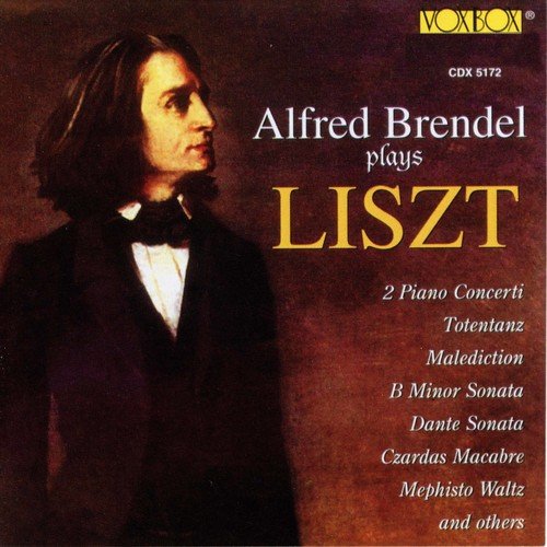 CD cover featuring a man in a tuxedo, with "Alfred Brendel plays LISZT" text.