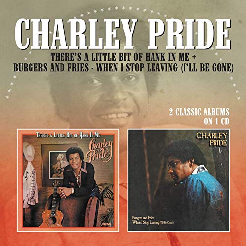 CD cover with Charley Pride's face and two album covers, orange and brown background.