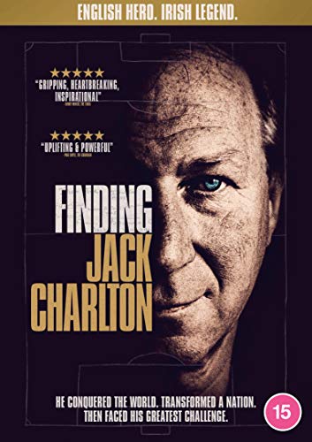 DVD cover for "Finding Jack Charlton" featuring a close-up of Jack Charlton's face.