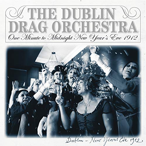 Vinyl album cover with black and white photo of people celebrating New Year's Eve.