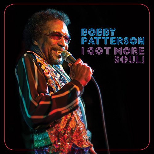 Bobby Patterson sings into a microphone, wearing a sparkly shirt, on a CD cover.