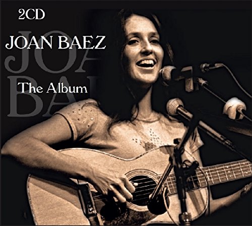 "CD cover featuring Joan Baez singing and playing guitar, sepia-toned."
