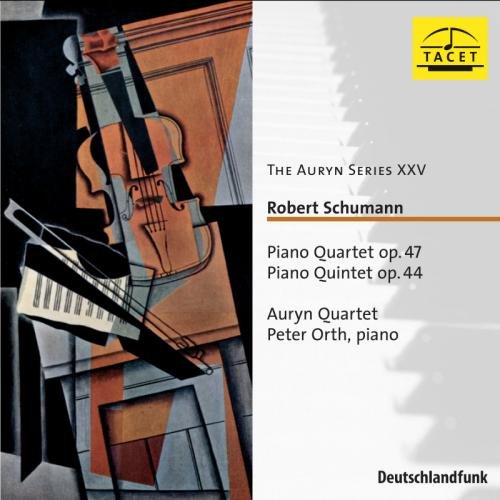 CD cover featuring abstract violin and piano art with Robert Schumann's music details.