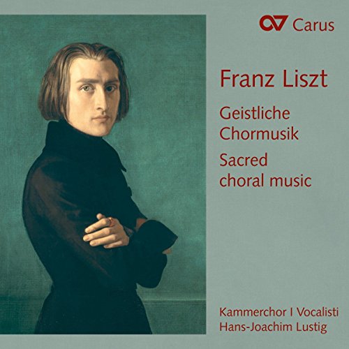 CD cover with portrait of Franz Liszt and red text on green background.