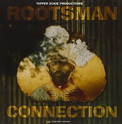 "Album cover with a man in a knit cap, 'Rootsman Connection' in gold lettering."