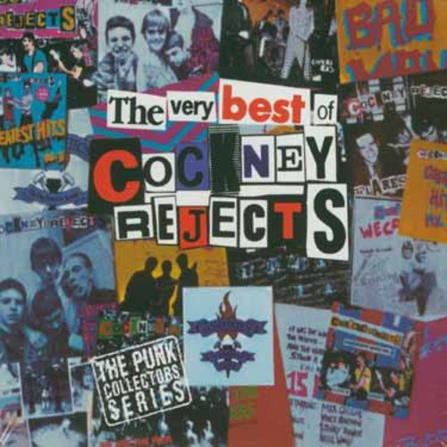 Album cover with collage background and bold, ransom-note style text.