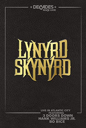 A black DVD cover with "Lynyrd Skynyrd" in gold, surrounded by a thin white border.