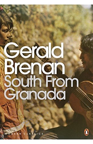 "Book cover of 'South from Granada' with a man playing guitar for a woman."
