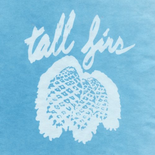 A blue vinyl record cover with white cursive text and a lace design.