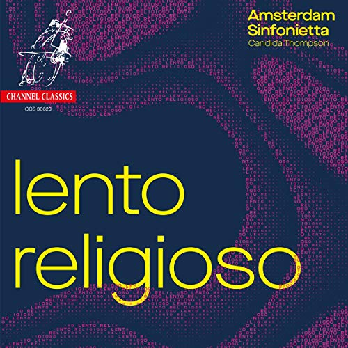 "CD cover with 'lento religioso' in yellow text on a dark blue background."