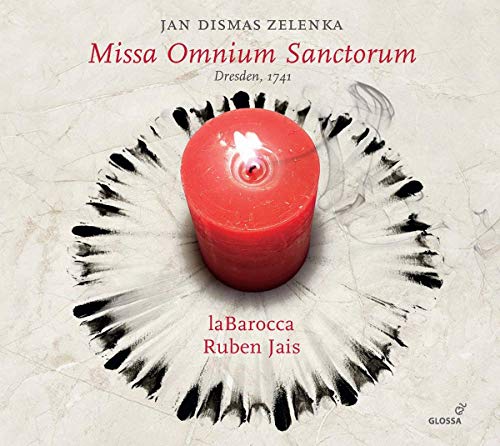 "CD cover with a red candle surrounded by a black and white feather."