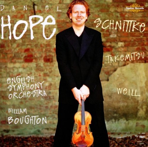 "CD cover featuring a man in a black suit holding a violin."