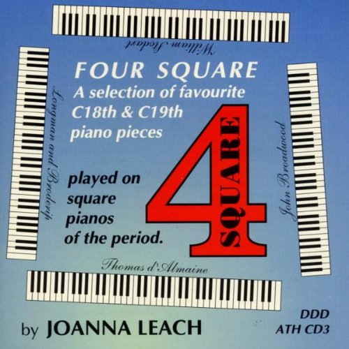 "CD cover with blue gradient background, piano keys, and large red '4'."