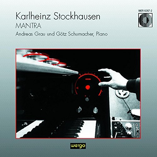 CD cover with piano keys and hand, gradient blue background, composer's name at top.