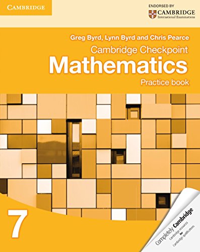 "Orange textbook cover with 'Mathematics Practice book 7' and pixelated design."
