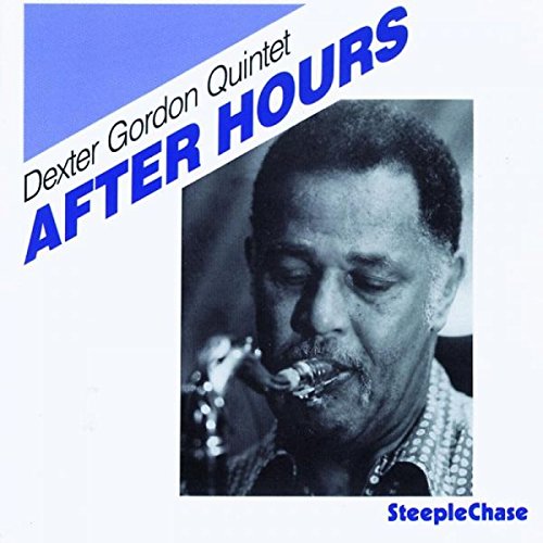 Dexter Gordon album cover with a black and white photo of him playing saxophone.