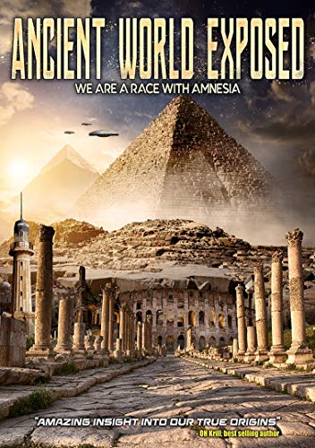 "Ancient World Exposed" DVD cover featuring pyramids, ancient ruins, and UFOs in the sky.