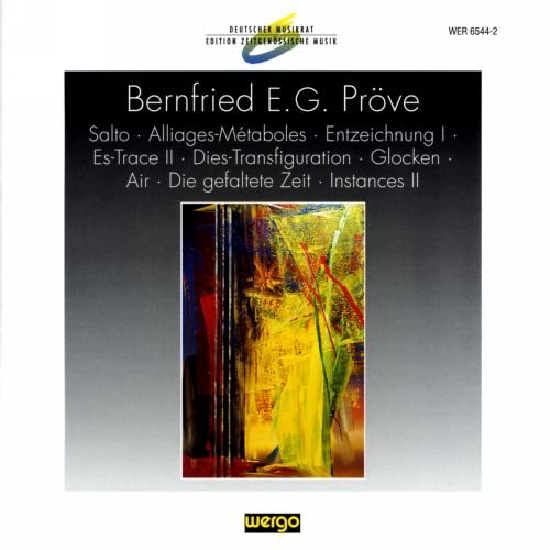 A CD cover with an abstract painting and white text on a green gradient background.