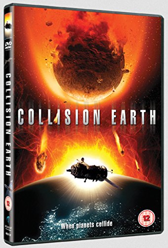 DVD case for "Collision Earth" showing a spaceship near a planet hit by a meteor.