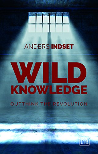 "Book cover with 'Wild Knowledge' in red text, set against a dark, spotlight-lit room."
