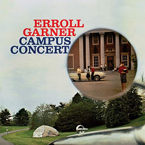 "Album cover with 'ERROLL GARNER CAMPUS CONCERT' text and a circular image of a scene."