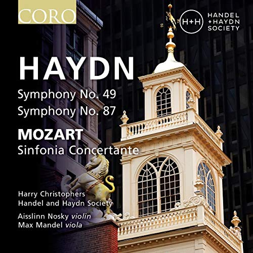 "Album cover featuring a classical music compilation with a building and statues."