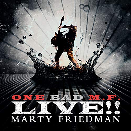 "Album cover with a silhouette of a man playing guitar amidst a splash."