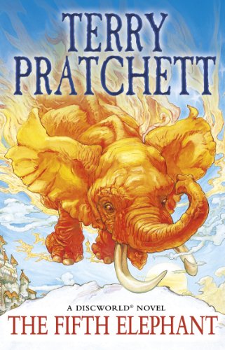 "Book cover featuring a golden elephant surrounded by flames, with blue sky and clouds."