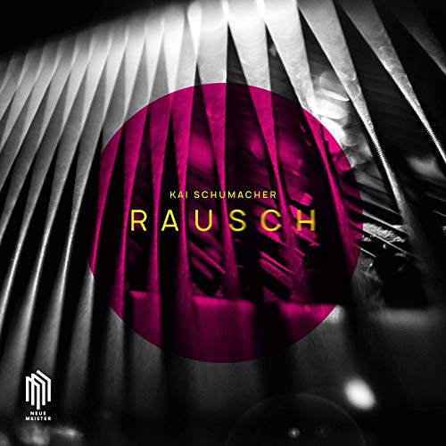 Album cover for "Rausch" by Kai Schumacher, featuring a pink circle and piano keys.