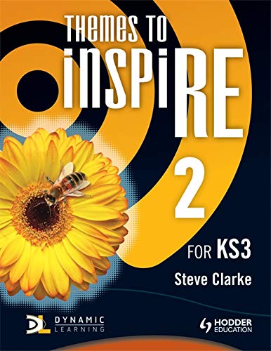 Book cover with yellow flower, bee, and swirling design, featuring title "Themes to Inspire 2".